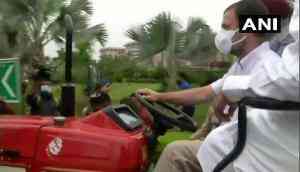 Rahul Gandhi drives tractor to Parliament, says ' brought farmers' message'