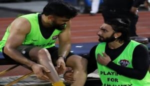 Ranveer Singh shares light moment with MSD as they play football together, calls him 'jaan'
