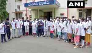 Hyderabad: Doctors hold protest after assault on colleague by COVID patient's kin