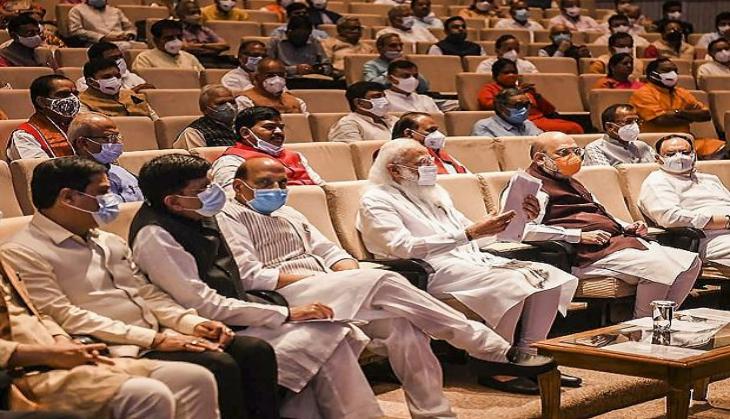 PM Modi asks BJP MPs to expose opposition for not allowing Parliament to function