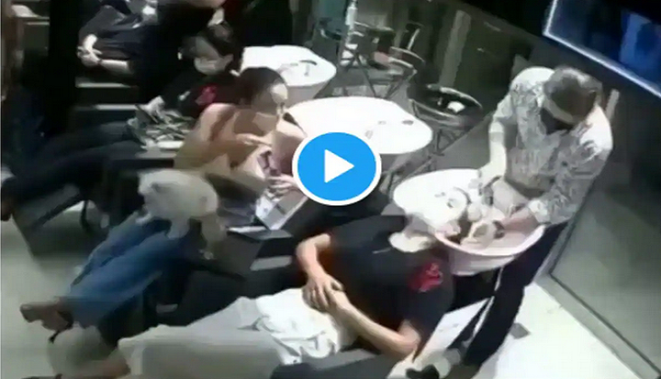 Hairdresser gets angry after woman keeps talking to her friend; what he does next will shock you!