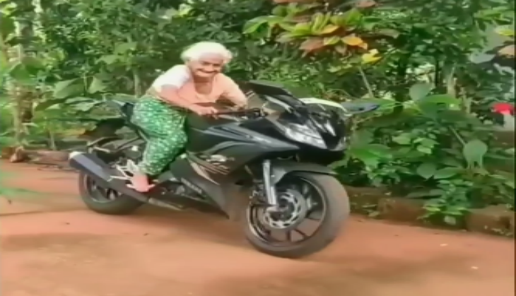 Biker old woman