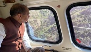 Himachal CM conducts aeriel survey to flood affected region