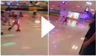 4-year-old girl falls down during roller-skating race; what happens next will amuse you!