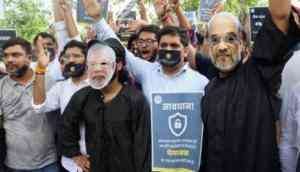 NSUI holds protest over Pegasus row, claims it an attack on democracy