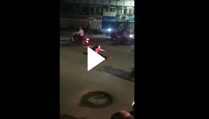 Inebriated woman blocks traffic on road; video goes viral