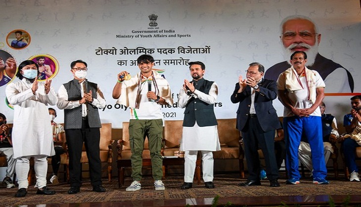 Tokyo Olympics: India's Olympic medallists receive hero's welcome, felicitated by Sports Minister Anurag Thakur