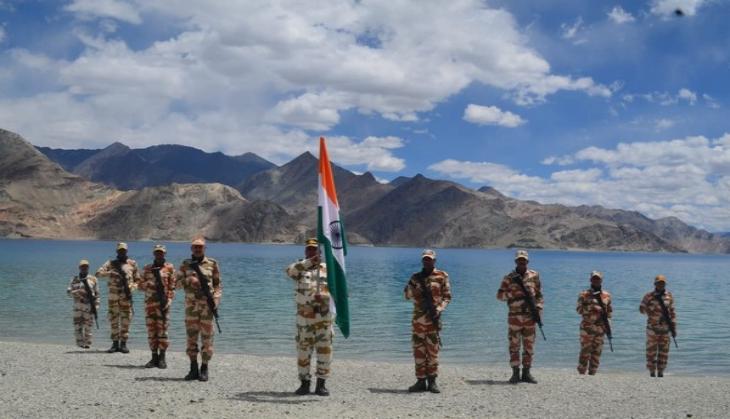 ITBP personnel celebrate 75th Independence Day at banks of Pangong Tso in Ladakh