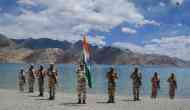 ITBP personnel celebrate 75th Independence Day at banks of Pangong Tso in Ladakh
