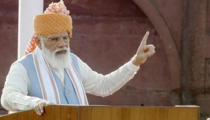 I-Day: PM Modi continues with flamboyant 'pagadi' tradition, sports Kolhapuri Pheta style safa with long trail