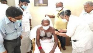 Puducherry CM takes first dose of COVD-19 vaccine