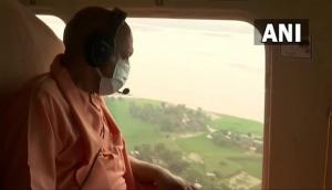 UP CM Yogi Adityanath conducts aerial survey of flood-affected areas in Bahraich