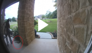Woman screams after seeing huge snake outside her house; horrifying video goes viral