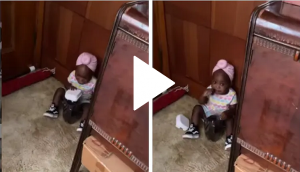 Father catches little daughter stealing cookies; check out her epic reaction