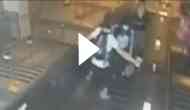 Man kicks woman down escalator; shocking footage goes viral