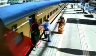 Elderly woman slips while boarding train; horrific moment caught on camera