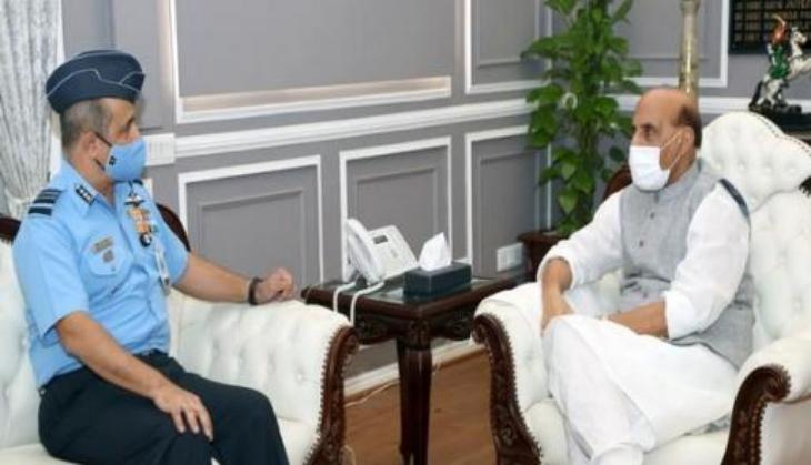 Chief of Air Staff-designate Air Marshal VR Chaudhari meets Rajnath Singh 