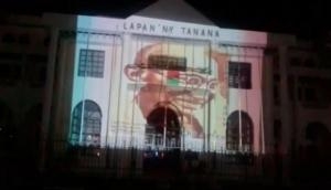 Gandhi Jayanti: Town Hall in Madagascar's capital lit up with Mahatma Gandhi's portrait