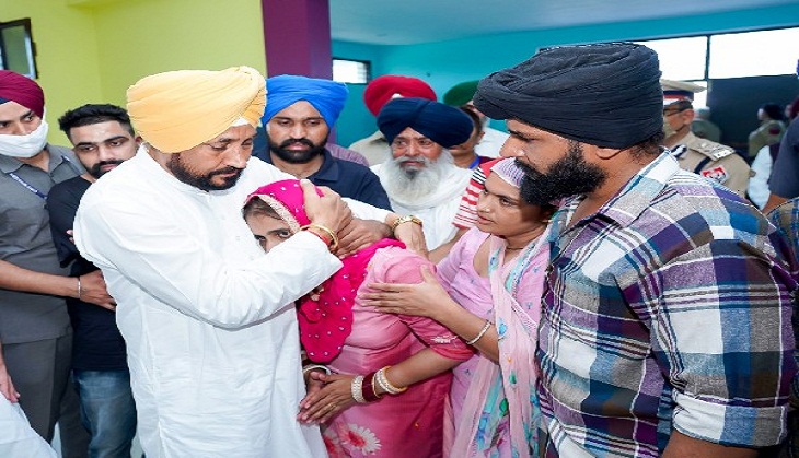 Punjab CM Charanjit Singh Channi meets family of soldier killed in J-K's Poonch