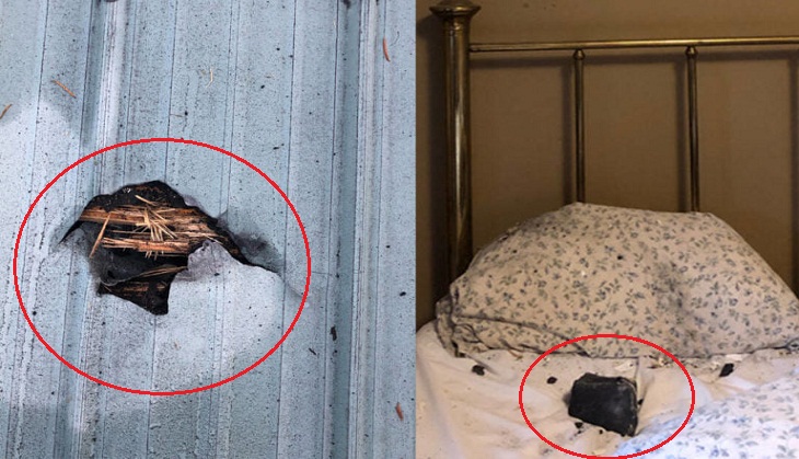 Woman becomes scared as meteorite crashes through her house roof; shares spine-chilling deets