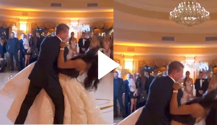 Bride and groom fall while performing this dance step; hilarious video goes viral