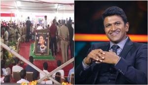 Puneeth Rajkumar funeral: Fans gather at Kanteerava stadium in Bengaluru to pay last respects to Kannada star 