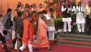 Yogi Adityanath arrives to attend BJP's national executive meeting in Delhi