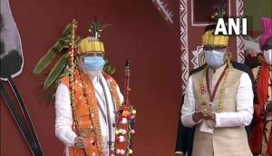 MP: PM Modi attends Janjatiya Gaurav Diwas Mahasammelan in Bhopal, pays floral tribute to tribal freedom fighter Birsa Munda