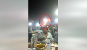 Wedding pandal catches fire; what guests do next will shock you!