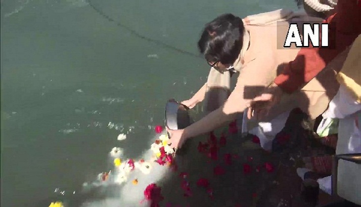 Uttarakhand: Daughters of CDS General Rawat immerse ashes of parents in Ganga in Haridwar