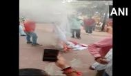 Bajrang Dal activists set fire to 'Pakistani food festival' banner in Gujarat's Surat