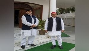 UP polls 2022: Akhilesh Yadav meets PSP leader Shivpal Singh Yadav in Lucknow, holds discussions on forging alliance