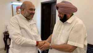 Captain Amarinder Singh visits Amit Shah's residence