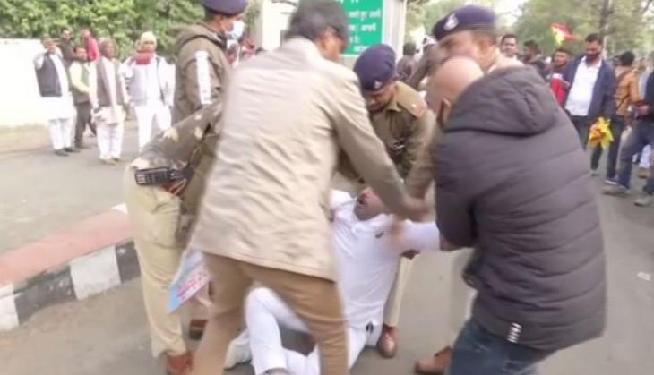 Bhim Army, OBC Mahasabha, Jayas protest outside MP CM's house, seek restoration of 27 pc OBC reservation