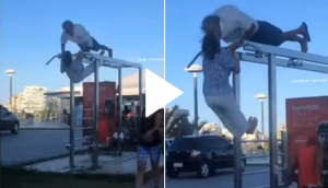 This viral video of elderly couple working out together is a new couple goal