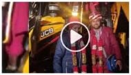 Groom reaches his wedding venue on JCB machine; hilarious video goes viral