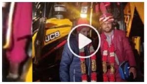 Groom reaches his wedding venue on JCB machine; hilarious video goes viral