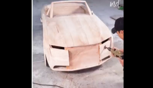 Father makes 'Wooden Rolls Royce' for son; video will make you say WOW!
