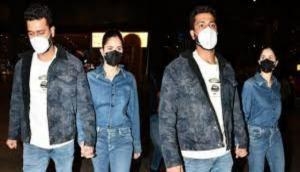 Valentine's Day: Newlyweds Vicky Kaushal, Katrina Kaif walk hand-in-hand at Mumbai airport