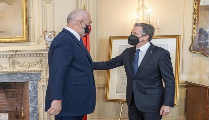 Antony Blinken discusses Ukraine crisis with visiting Albanian PM