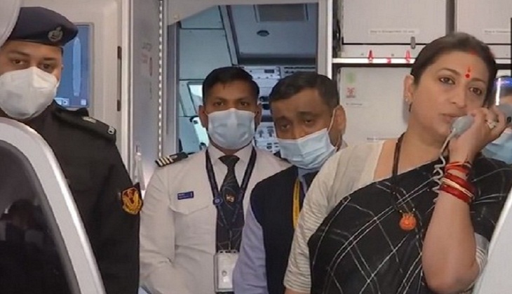'Welcome back home!': Smriti Irani  receives stranded Indians, evacuated from Ukraine in special flight from Poland