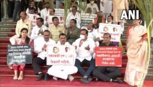 Maharashtra BJP MLAs continue protest demanding Nawab Malik's resignation