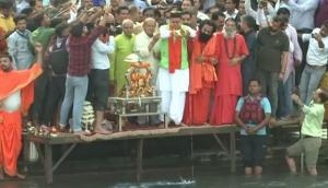 Uttarakhand CM swearing-in ceremony: CM Pushkar Singh Dhami performs Ganga Arti after oath-taking ceremony