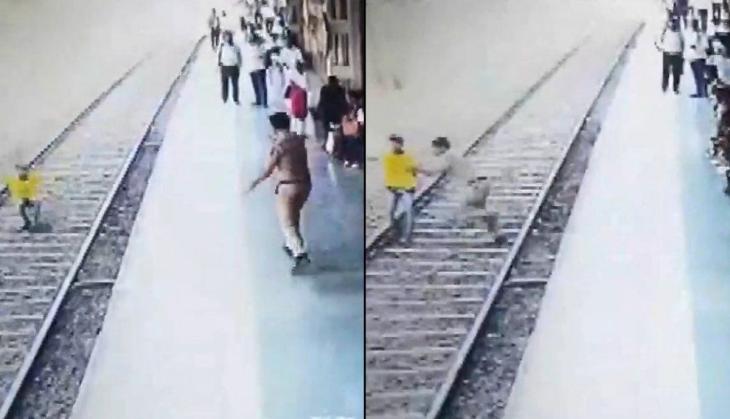 Maharashtra super cop jumps onto railway tracks to rescue teen seconds before train crosses [Watch] 