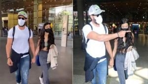 Hrithik Roshan holds hands with rumoured girlfriend Saba Azad as they leave airport [Watch] 