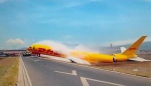 Cargo plane breaks in half during emergency landing; watch viral video 