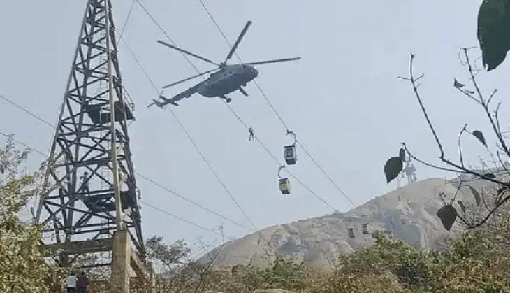 Woman hanging on to rope falls, dies during Jharkhand cable car rescue; scary scene caught on cam  
