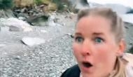 Woman TikToker runs for life after massive landslide; nail-biting video goes viral