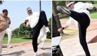 Amitabh Bachchan emulates Tiger Shroff's 'flexible kick' to garner more likes; Abhishek reacts 