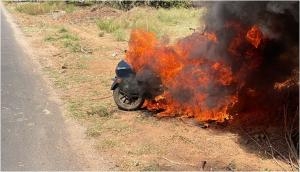 Man sets his expensive electric scooter on fire; reason will shock you!